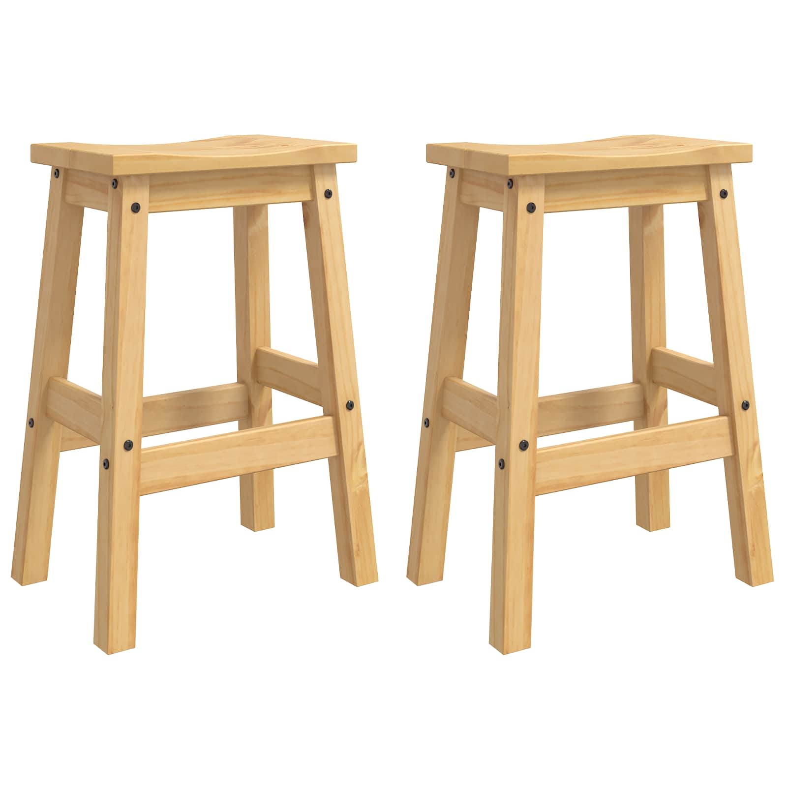 Barhocker 2 pcs Honigwachs 44 x 30 x 63 cm Massiv-Kiefer