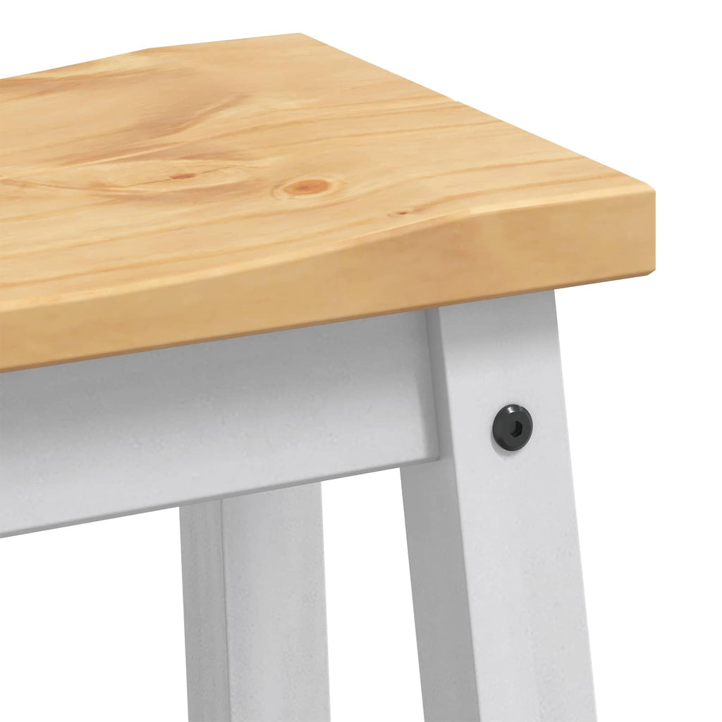 Barhocker 2 pcs Weiß und Honigwachs 44 x 30 x 63 cm