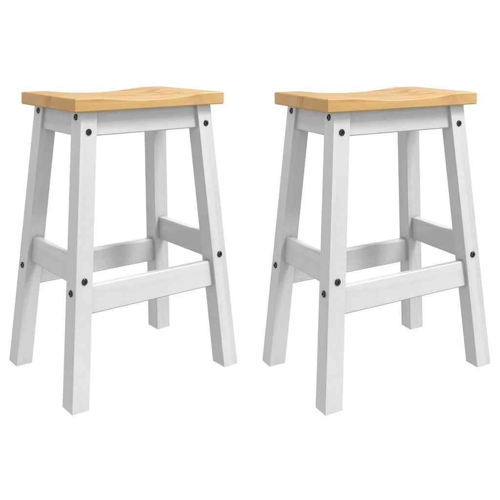 Barhocker 2 pcs Weiß und Honigwachs 44 x 30 x 63 cm