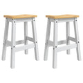 Barhocker 2 pcs Weiß und Honigwachs 44 x 30 x 63 cm