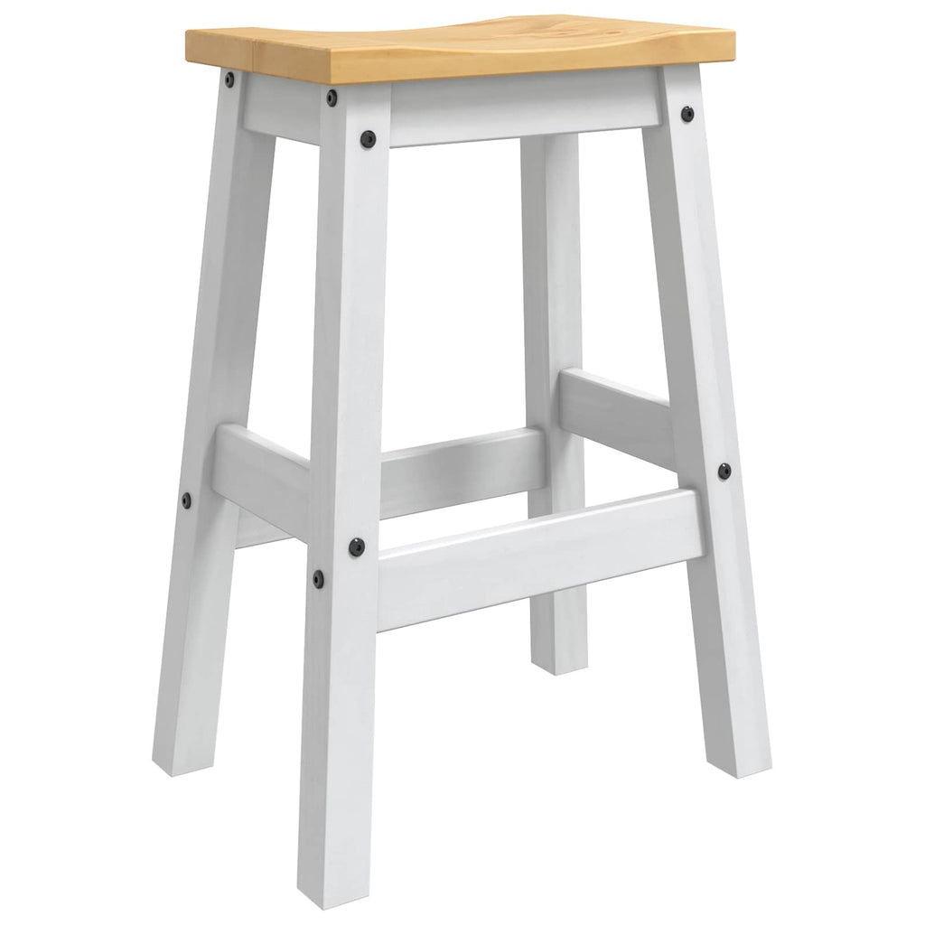 Barhocker 2 pcs Weiß und Honigwachs 44 x 30 x 63 cm