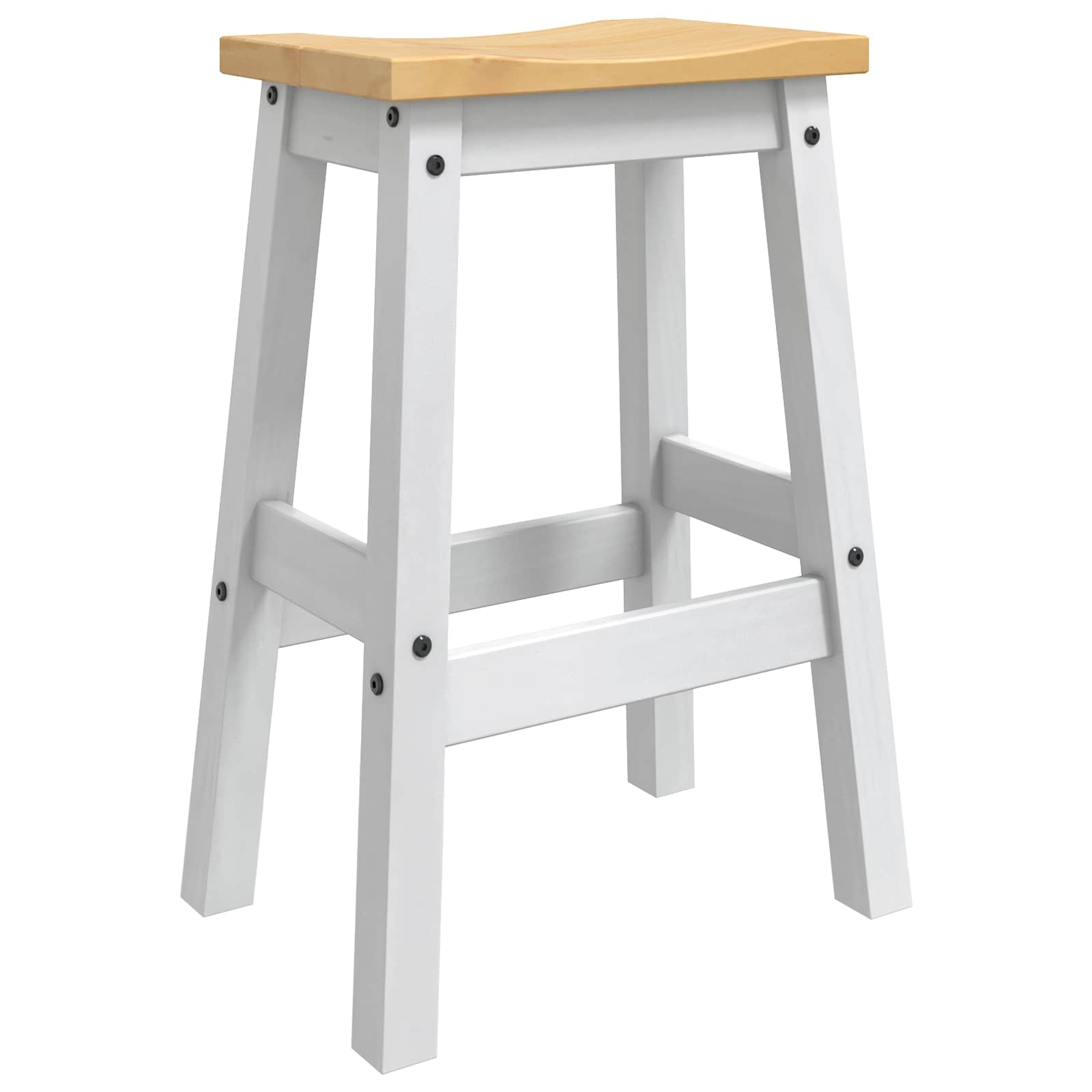 Barhocker 2 pcs Weiß und Honigwachs 44 x 30 x 63 cm