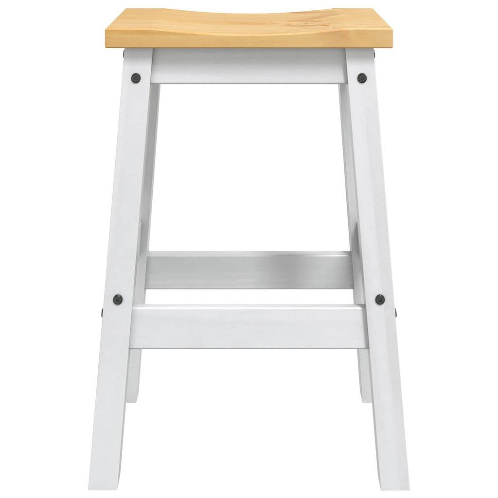 Barhocker 2 pcs Weiß und Honigwachs 44 x 30 x 63 cm