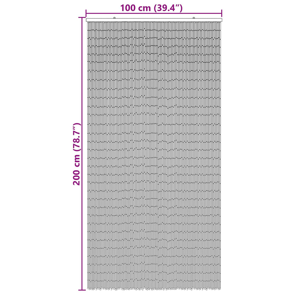 Insektentürvorhang Mehrfarbig 200 x 100 cm Bambus