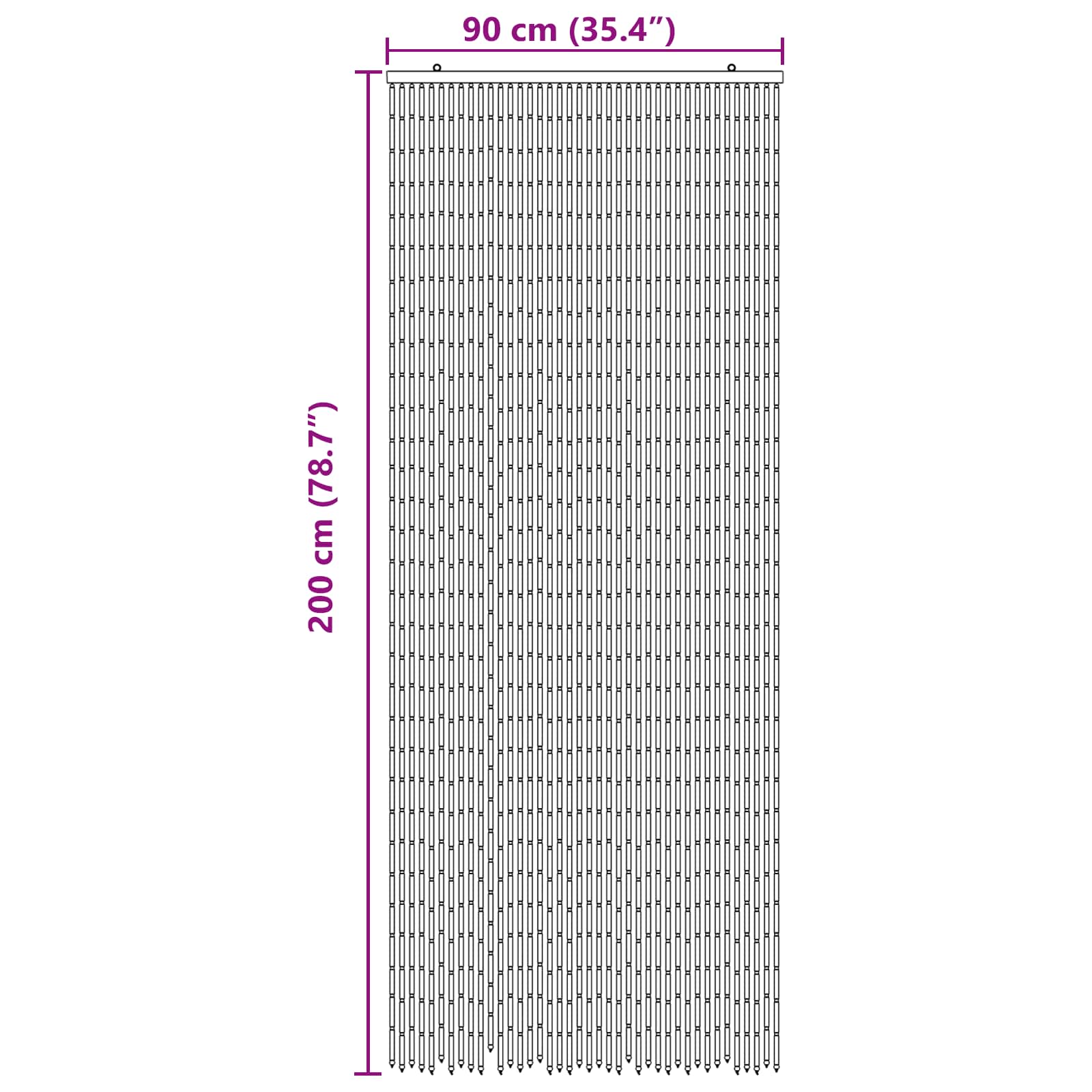Insektentürvorhang Mehrfarbig 90 x 200 cm Bambus