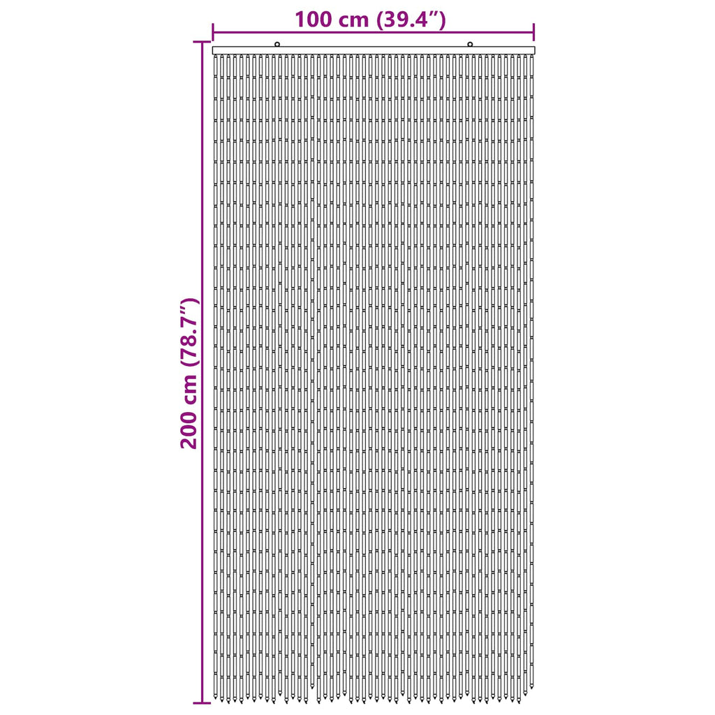 Insektentürvorhang Mehrfarbig 100 x 200 cm Bambus