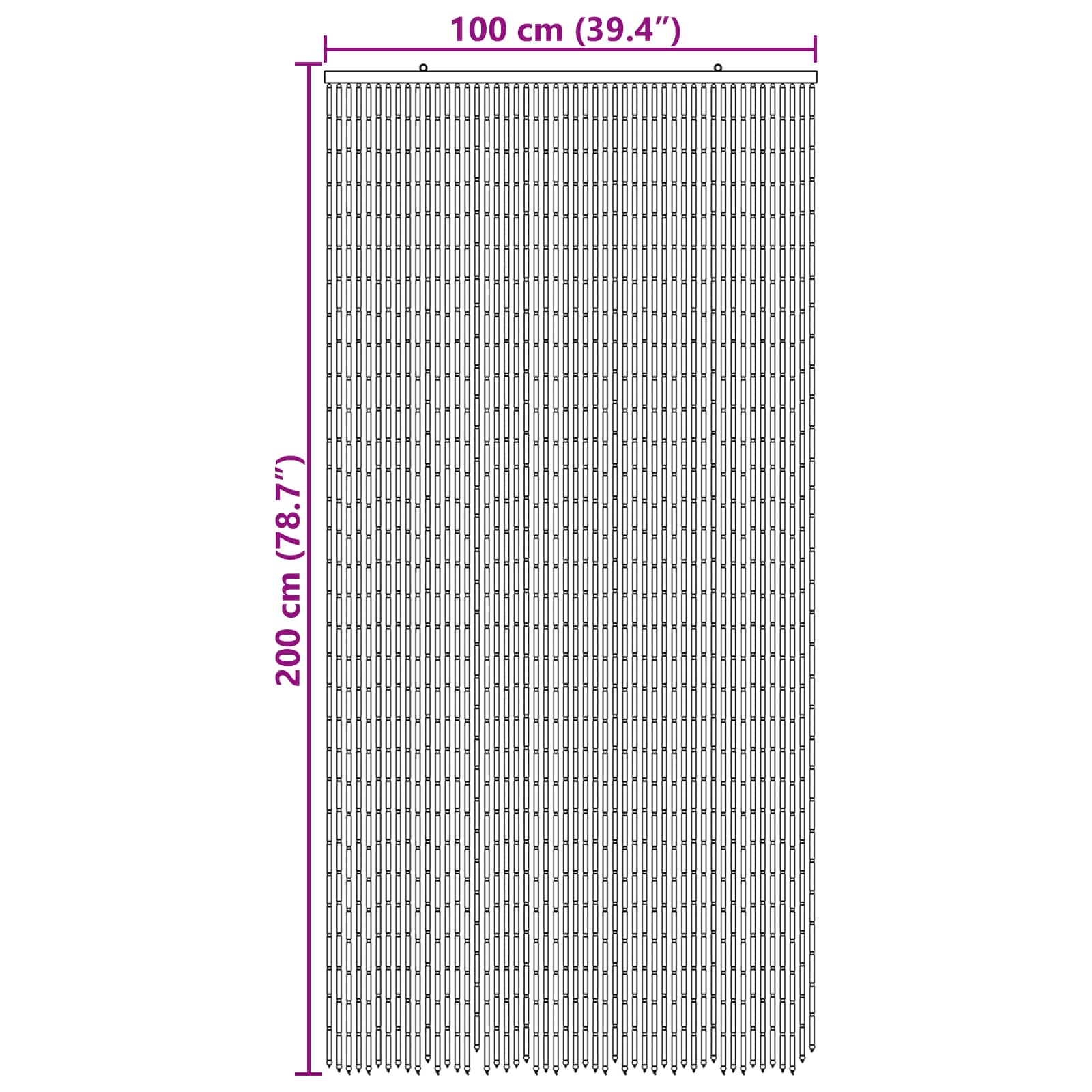 Insektentürvorhang Mehrfarbig 100 x 200 cm Bambus