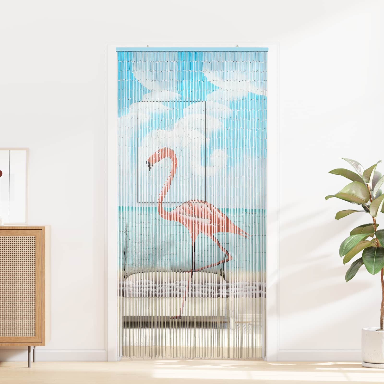 Insektentürvorhang Mehrfarbig 200 x 100 cm Bambus