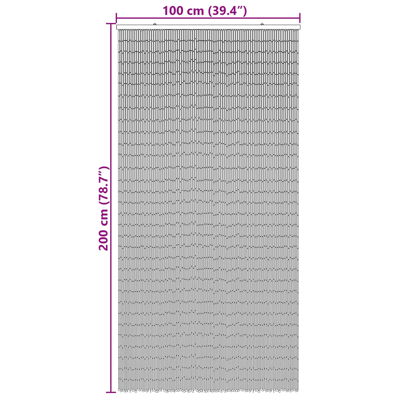 Insektentürvorhang Mehrfarbig 200 x 100 cm Bambus