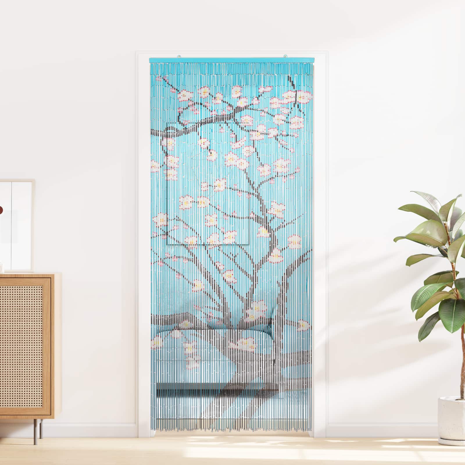 Insektentürvorhang Mehrfarbig 200 x 90 cm Bambus