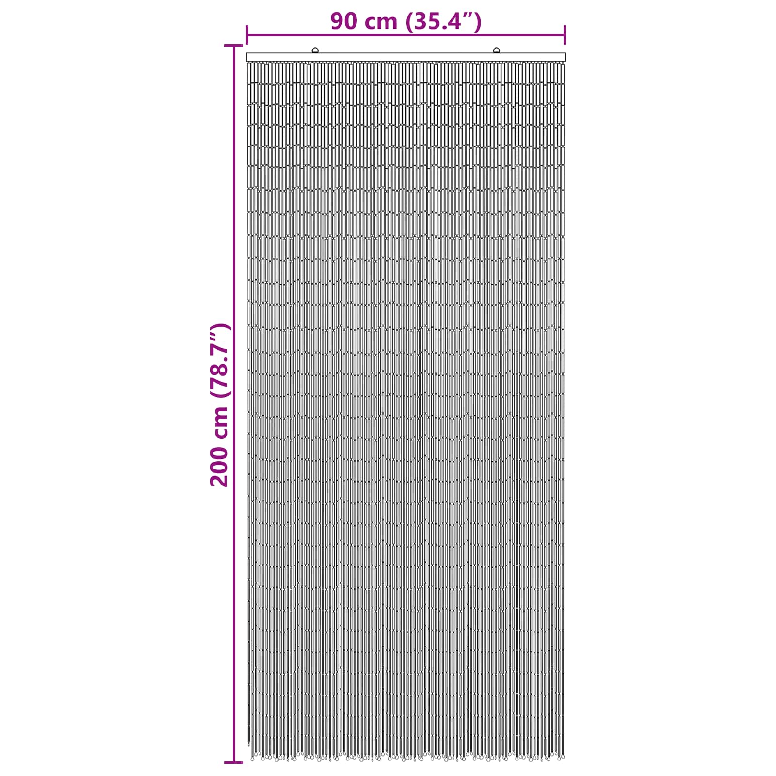 Insektentürvorhang Mehrfarbig 200 x 100 cm Bambus