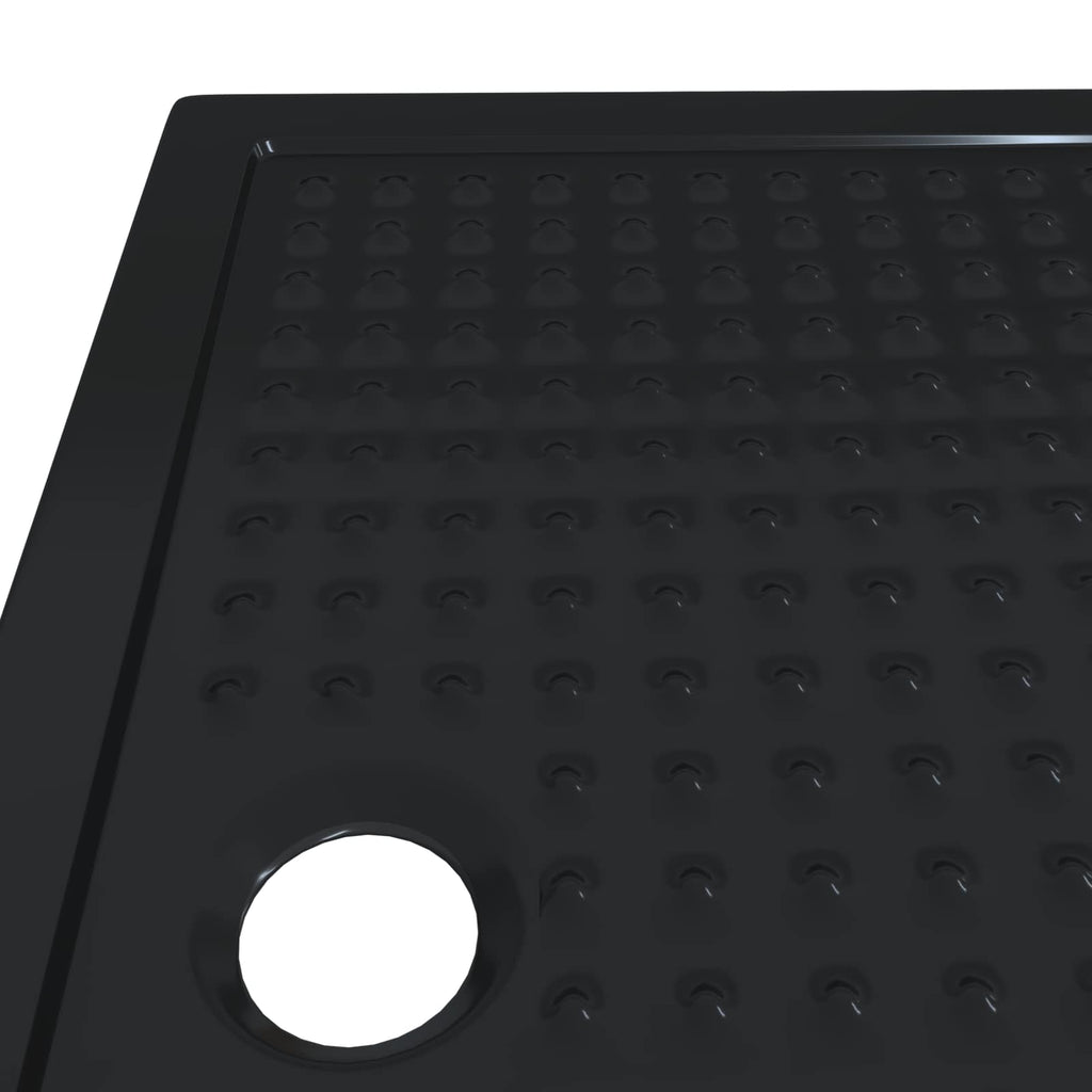 Duschbodenablage mit Punkten Schwarz 120 x 80 x 4 cm ABS