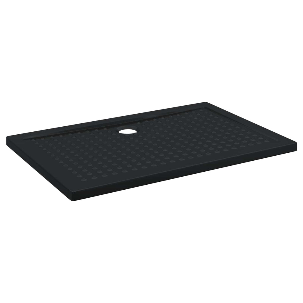 Duschbodenablage mit Punkten Schwarz 120 x 80 x 4 cm ABS