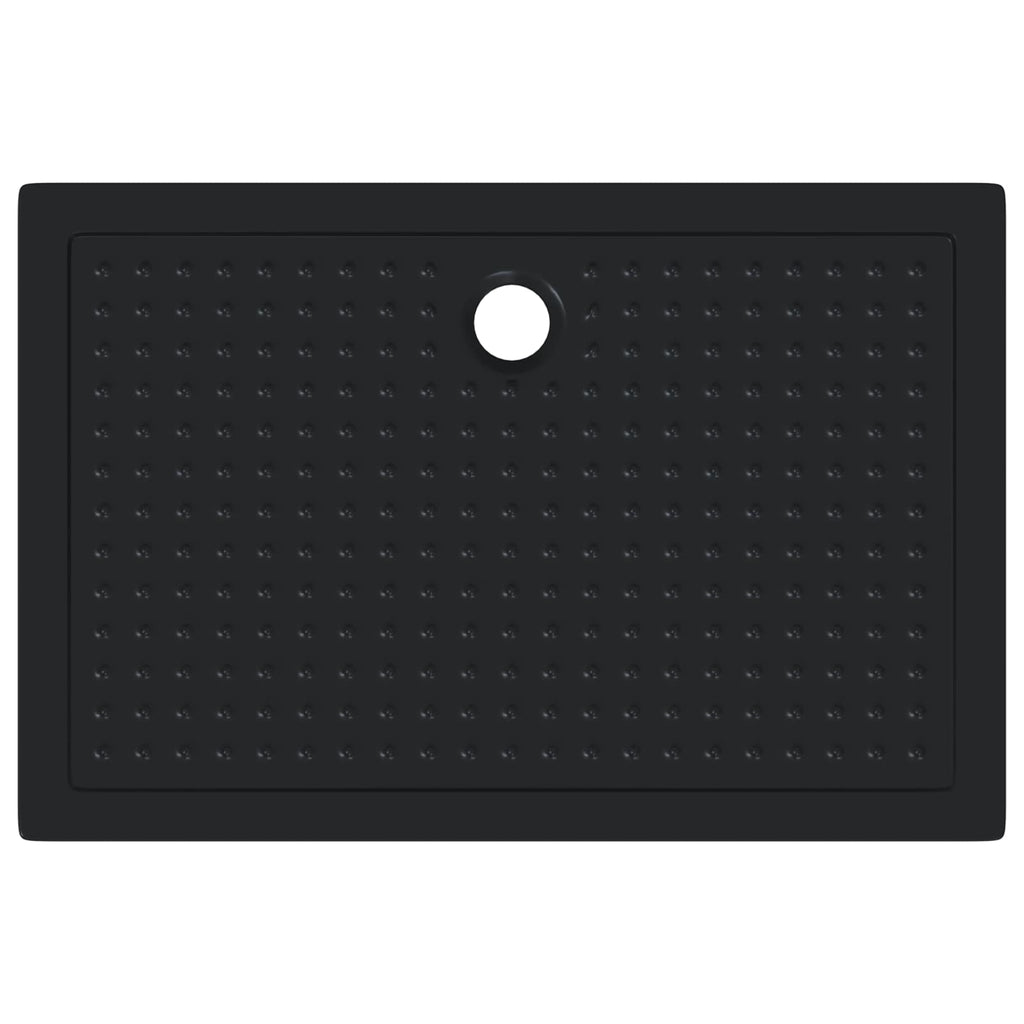 Duschbodenablage mit Punkten Schwarz 120 x 80 x 4 cm ABS