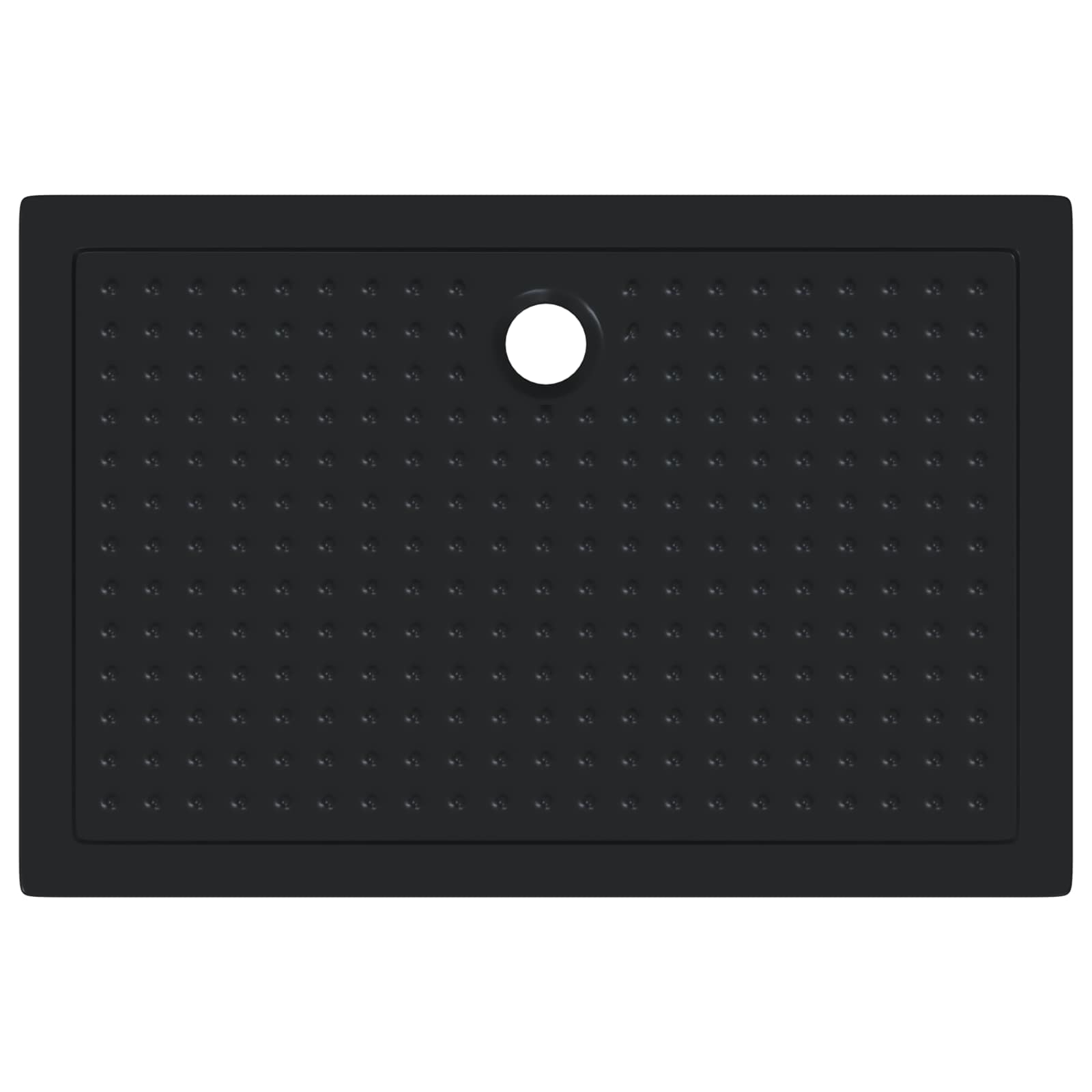 Duschbodenablage mit Punkten Schwarz 120 x 80 x 4 cm ABS