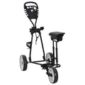 Golf-Dolly mit Sitz Schwarz und Weiß 100 x 60 x 130 cm Eisen