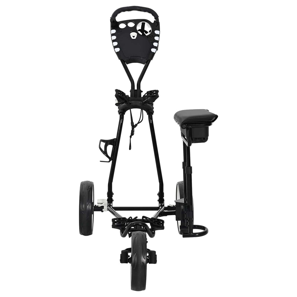 Golf-Dolly mit Sitz Schwarz und Weiß 100 x 60 x 130 cm Eisen