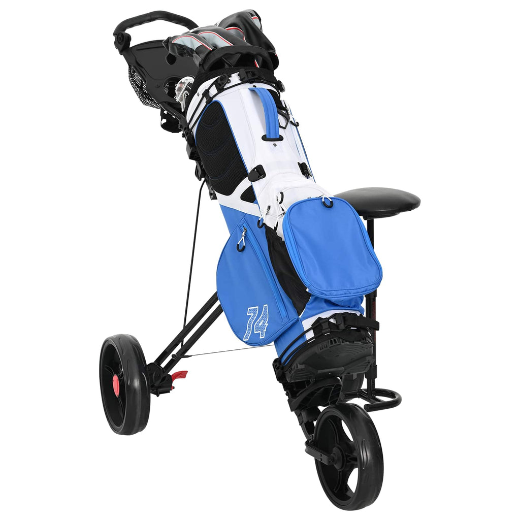 Golf-Dolly mit Sitz Schwarz 95 x 69 x 114 cm Eisen