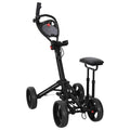 Golf-Dolly mit Sitz Schwarz Aluminium Klappbar