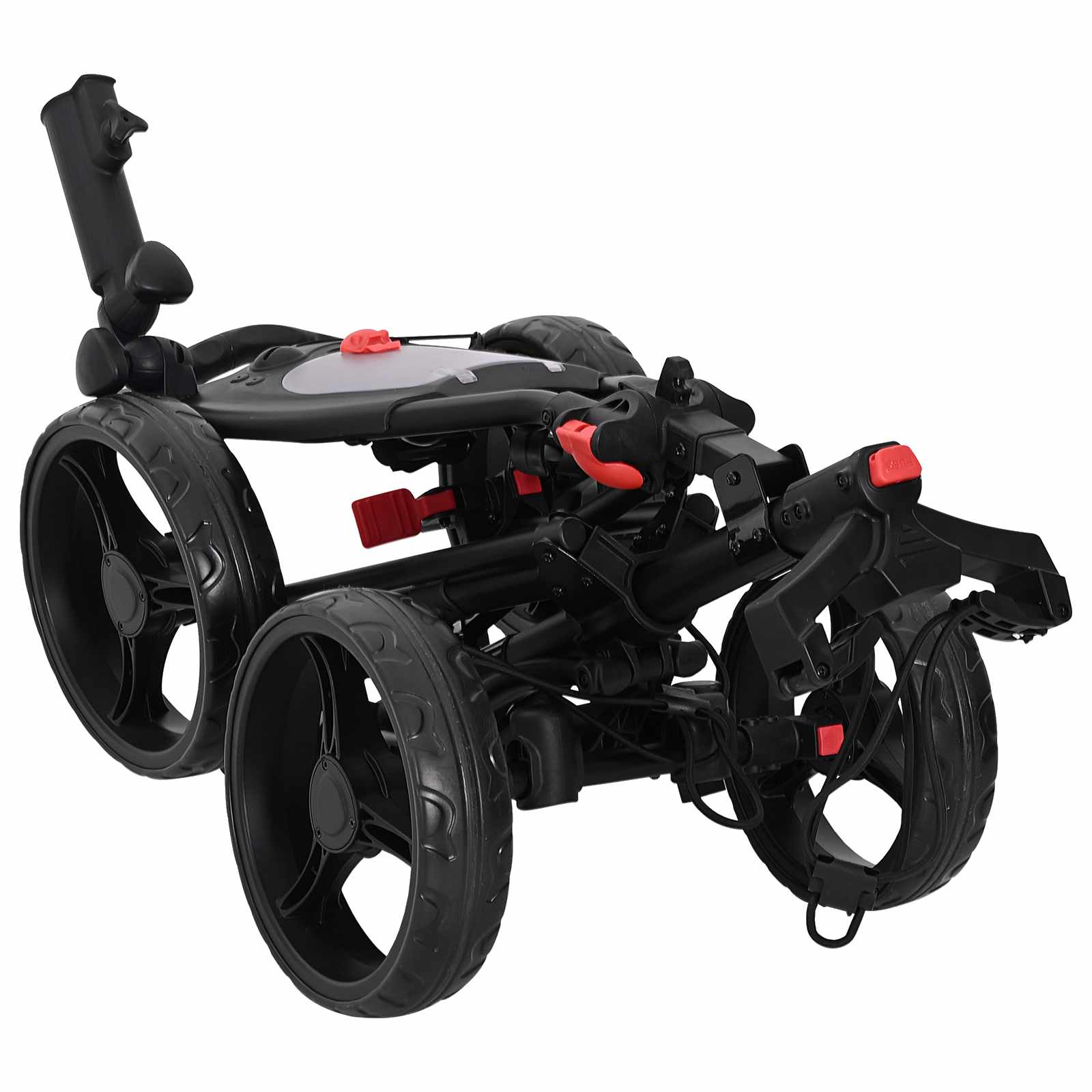 Golf-Dolly mit Sitz Schwarz Aluminium Klappbar
