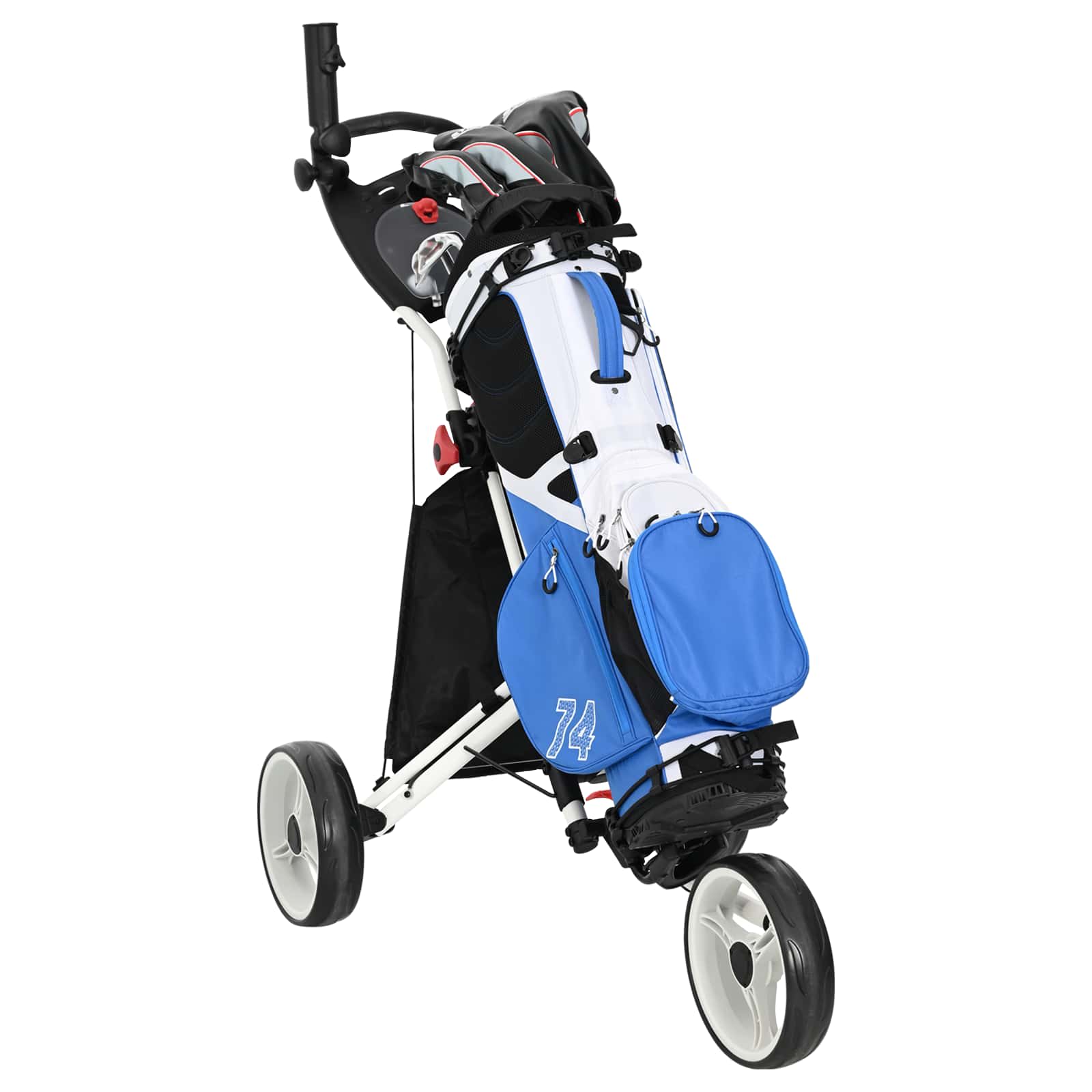Golf-Dolly Schwarz und Weiß 100 x 69 x 114 cm Aluminium