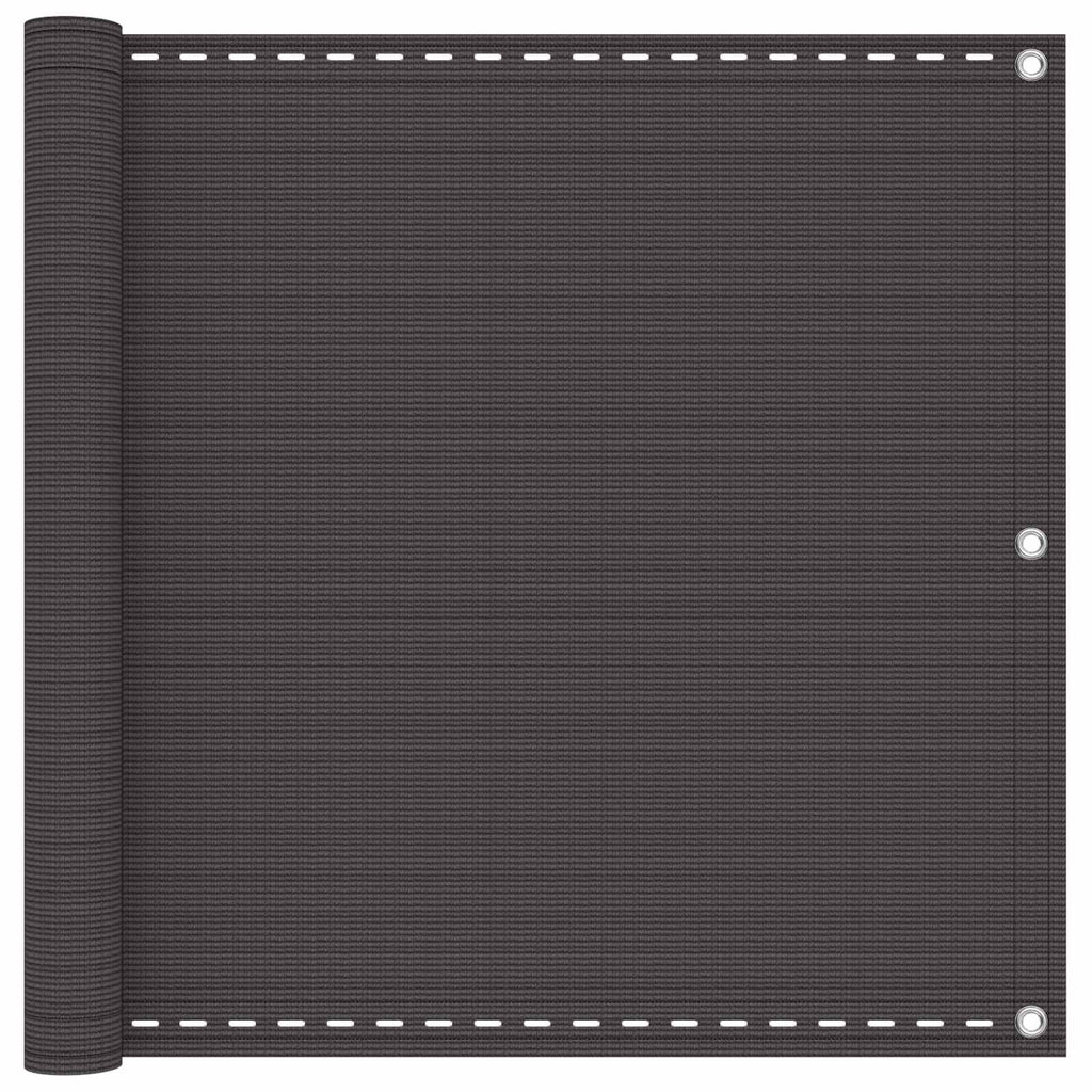 Balkonsichtschutz Anthrazit 75 x 1200 cm HDPE und Aluminium