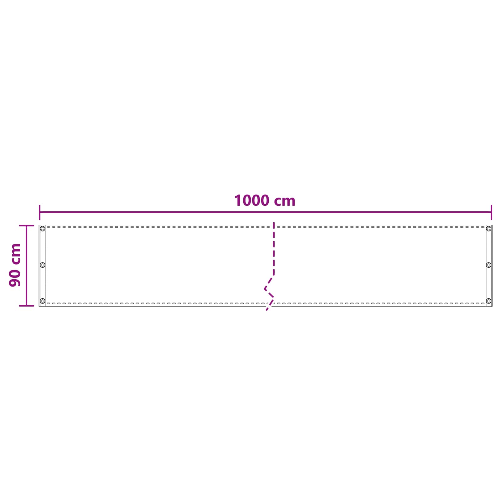 Balkonsichtschutz Terrakotta 90 x 1000 cm HDPE und Aluminium