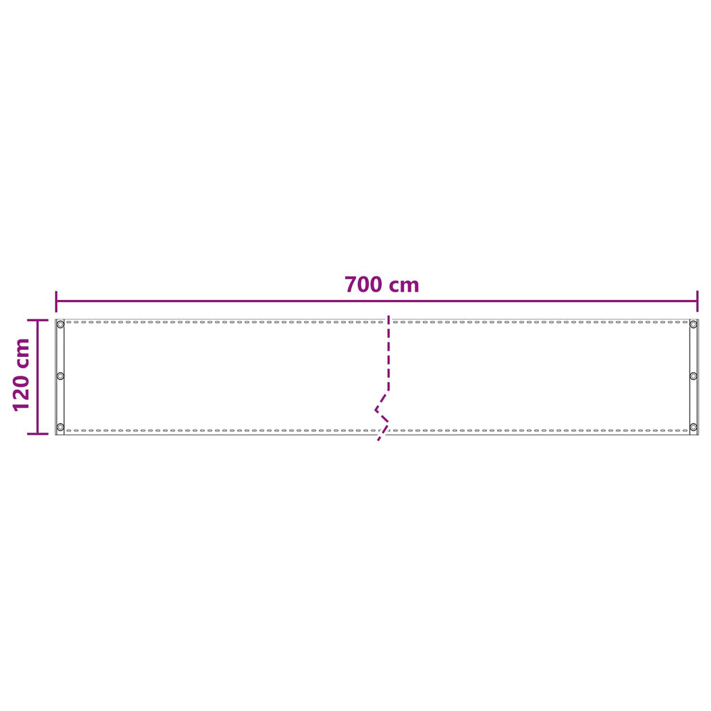 Balkonsichtschutz Dunkelgrün 120 x 700 cm HDPE und Aluminium