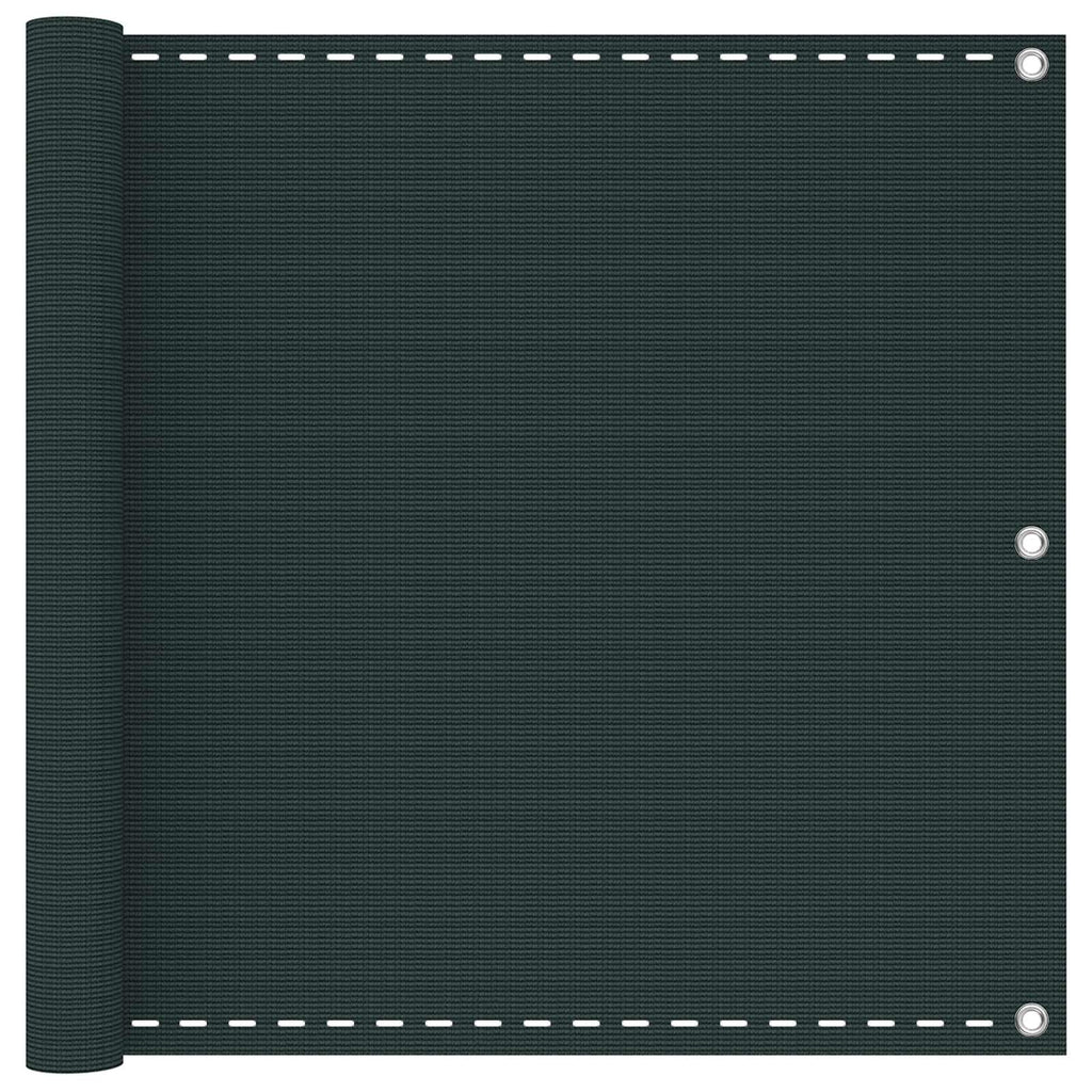 Balkonsichtschutz Dunkelgrün 120 x 1000 cm HDPE und Aluminium