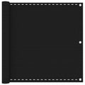 Balkonsichtschutz Schwarz 90 x 1000 cm HDPE und Aluminium