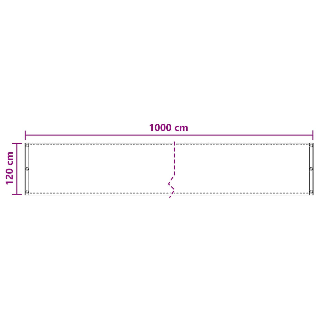 Balkonsichtschutz Schwarz 120 x 1000 cm HDPE und Aluminium