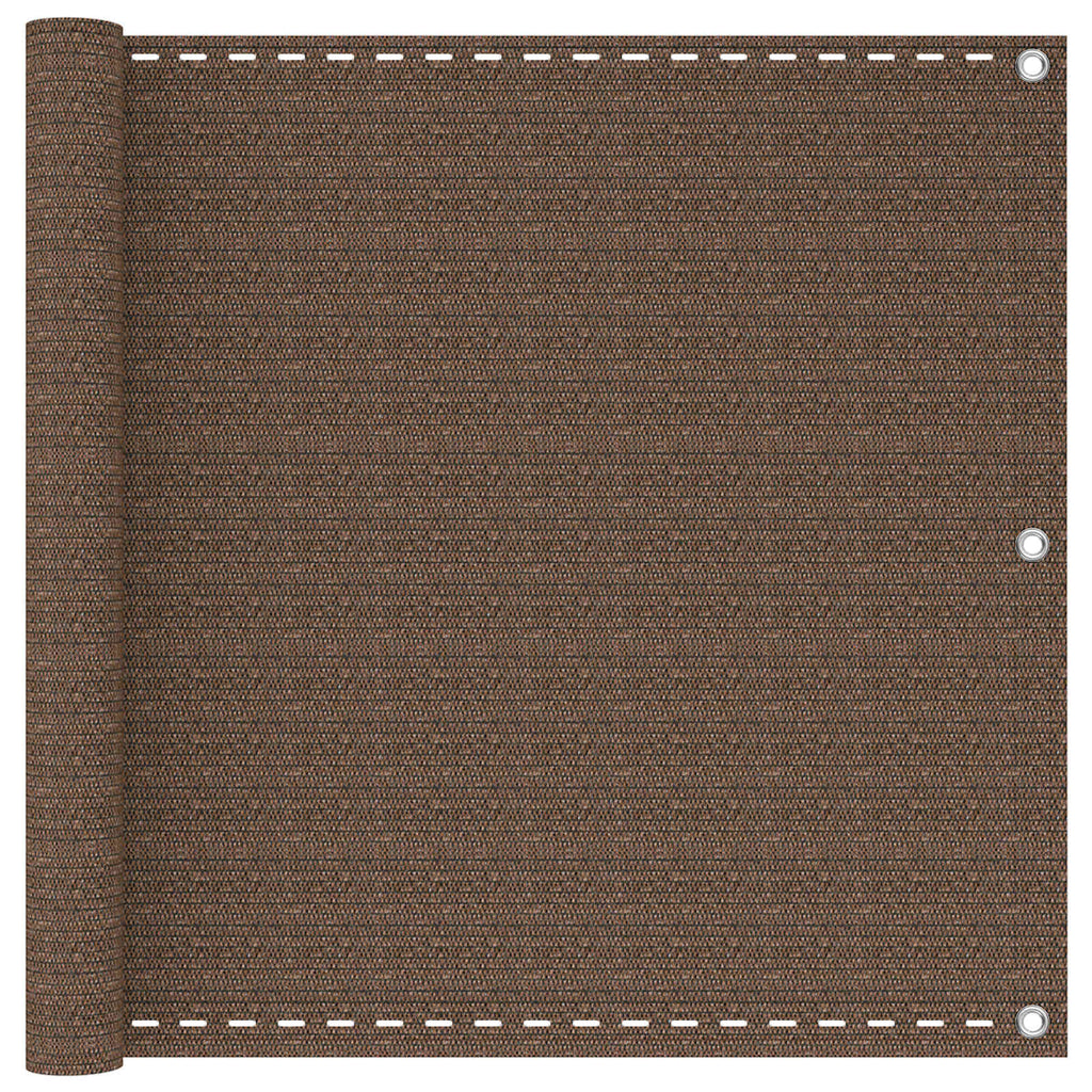 Balkonsichtschutz Braun 75 x 1000 cm HDPE und Aluminium