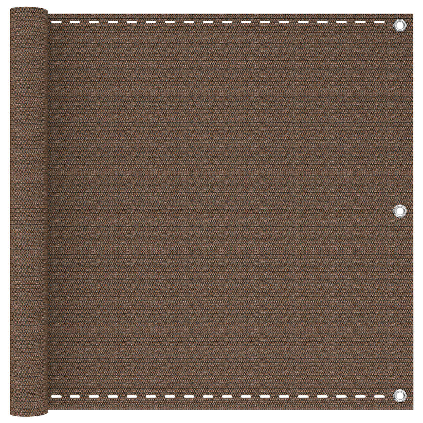 Balkonsichtschutz Braun 75 x 1000 cm HDPE und Aluminium