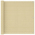 Balkonsichtschutz Beige 75 x 1000 cm HDPE und Aluminium