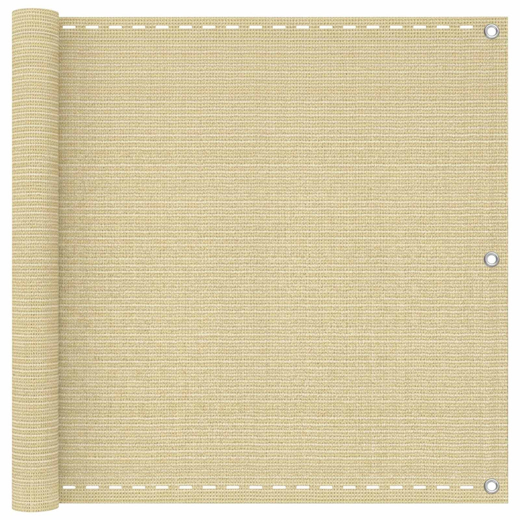Balkonsichtschutz Beige 90 x 1000 cm HDPE und Aluminium