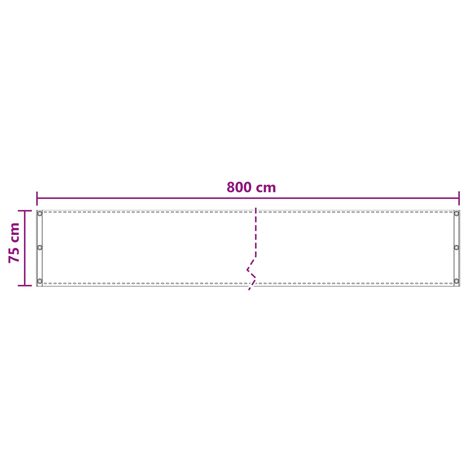 Balkonsichtschutz Taupe 75 x 800 cm HDPE und Aluminium
