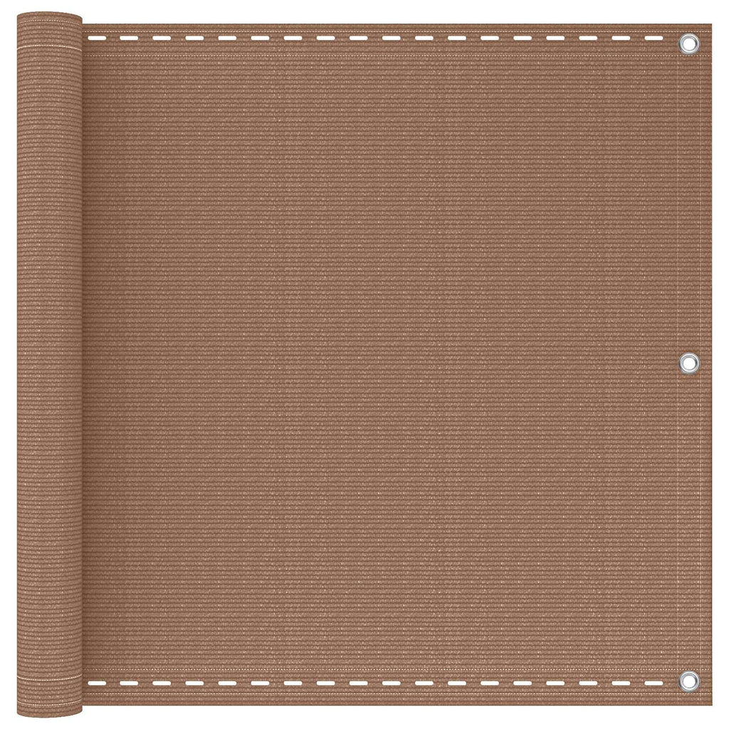 Balkonsichtschutz Taupe 90 x 1000 cm HDPE und Aluminium