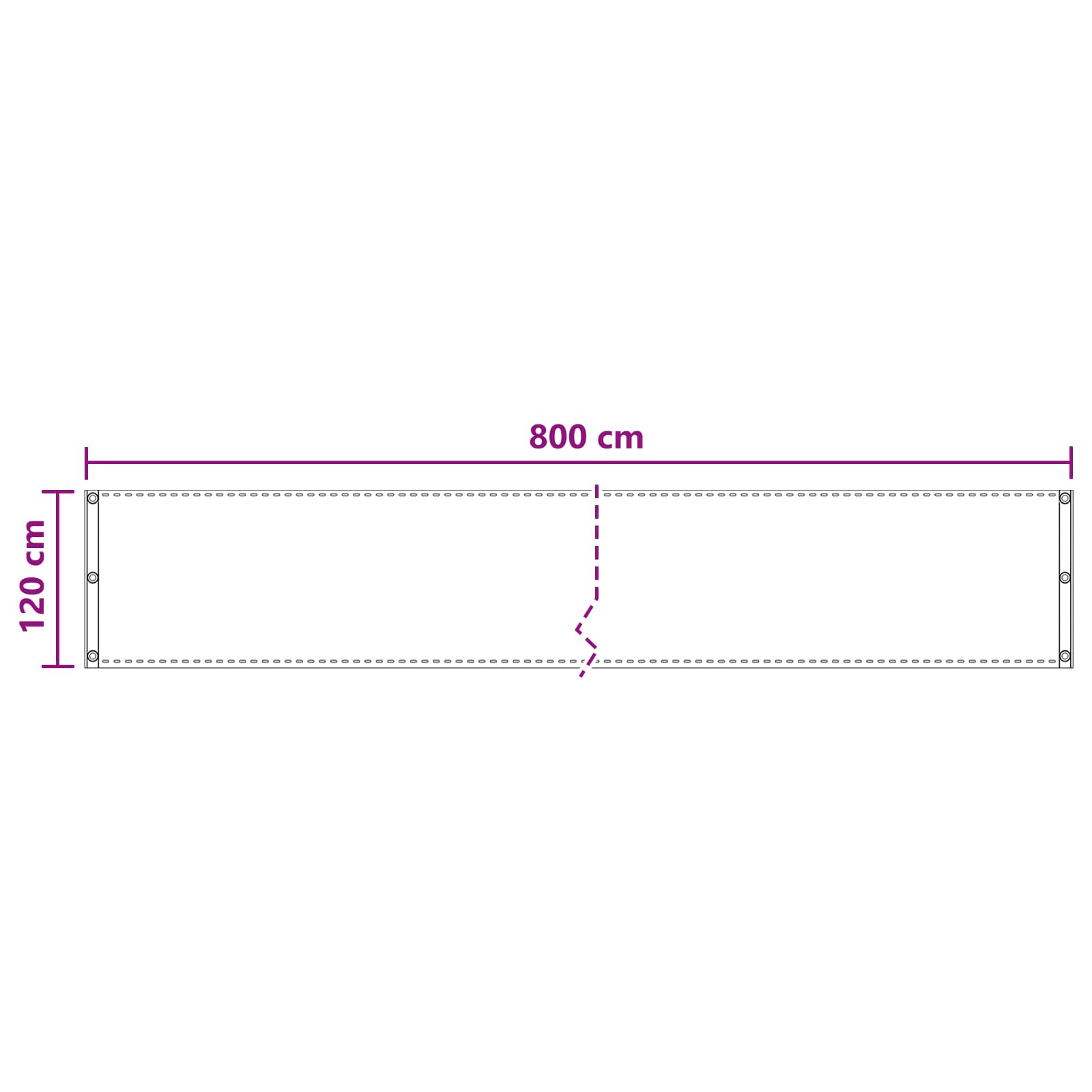 Balkonsichtschutz Taupe 120 x 800 cm HDPE und Aluminium
