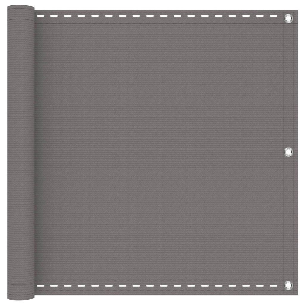 Balkonsichtschutz Hellgrau 90 x 600 cm HDPE und Aluminium