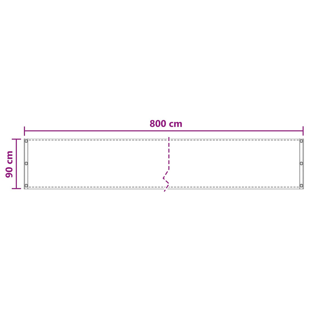 Balkonsichtschutz Hellgrau 90 x 800 cm HDPE und Aluminium