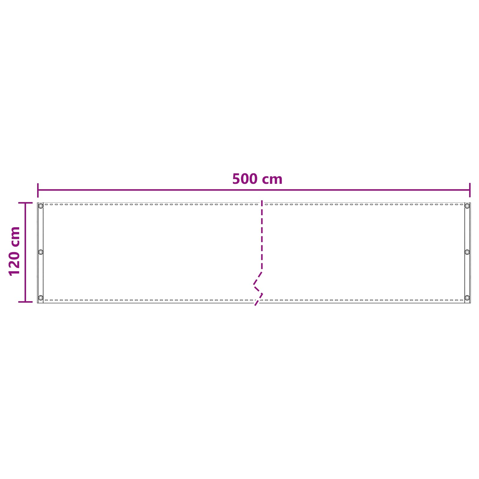 Balkonsichtschutz Hellgrau 120 x 500 cm HDPE und Aluminium