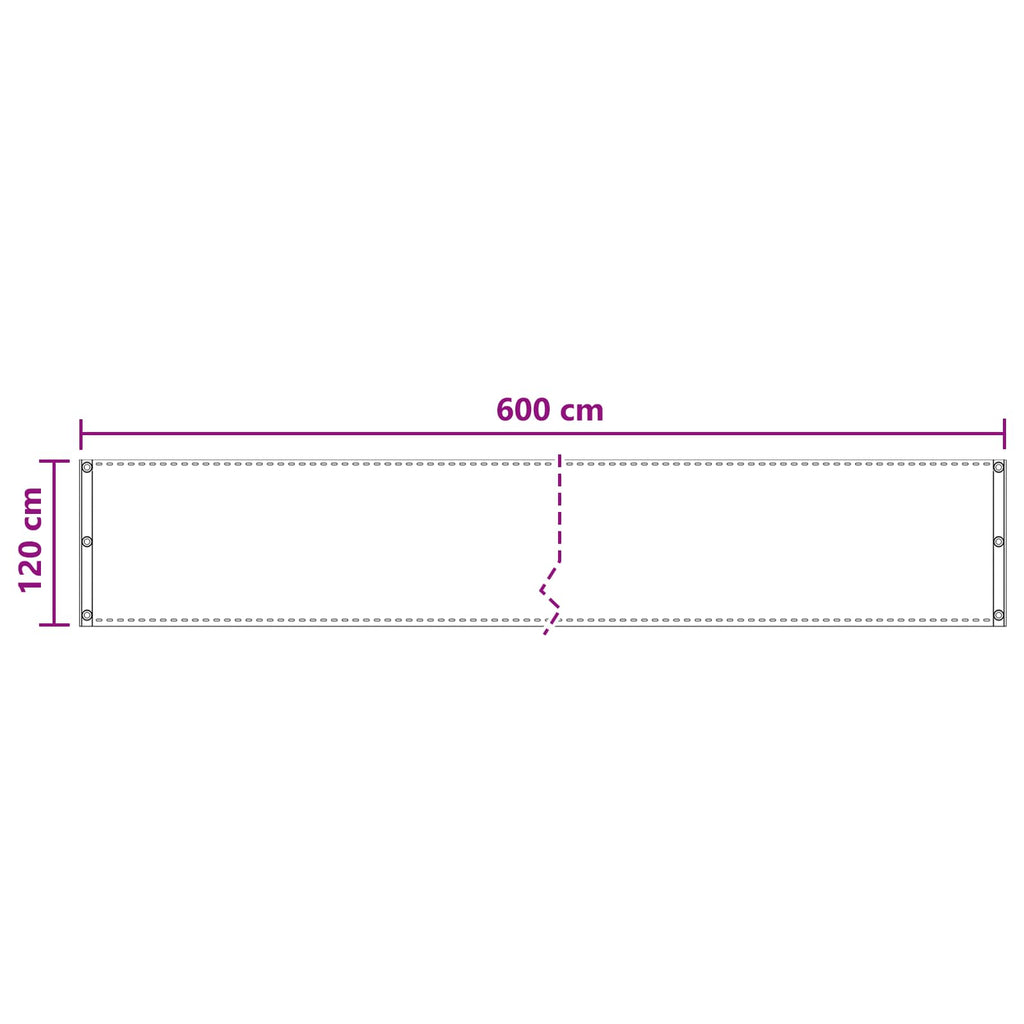 Balkonsichtschutz Hellgrau 120 x 600 cm HDPE und Aluminium