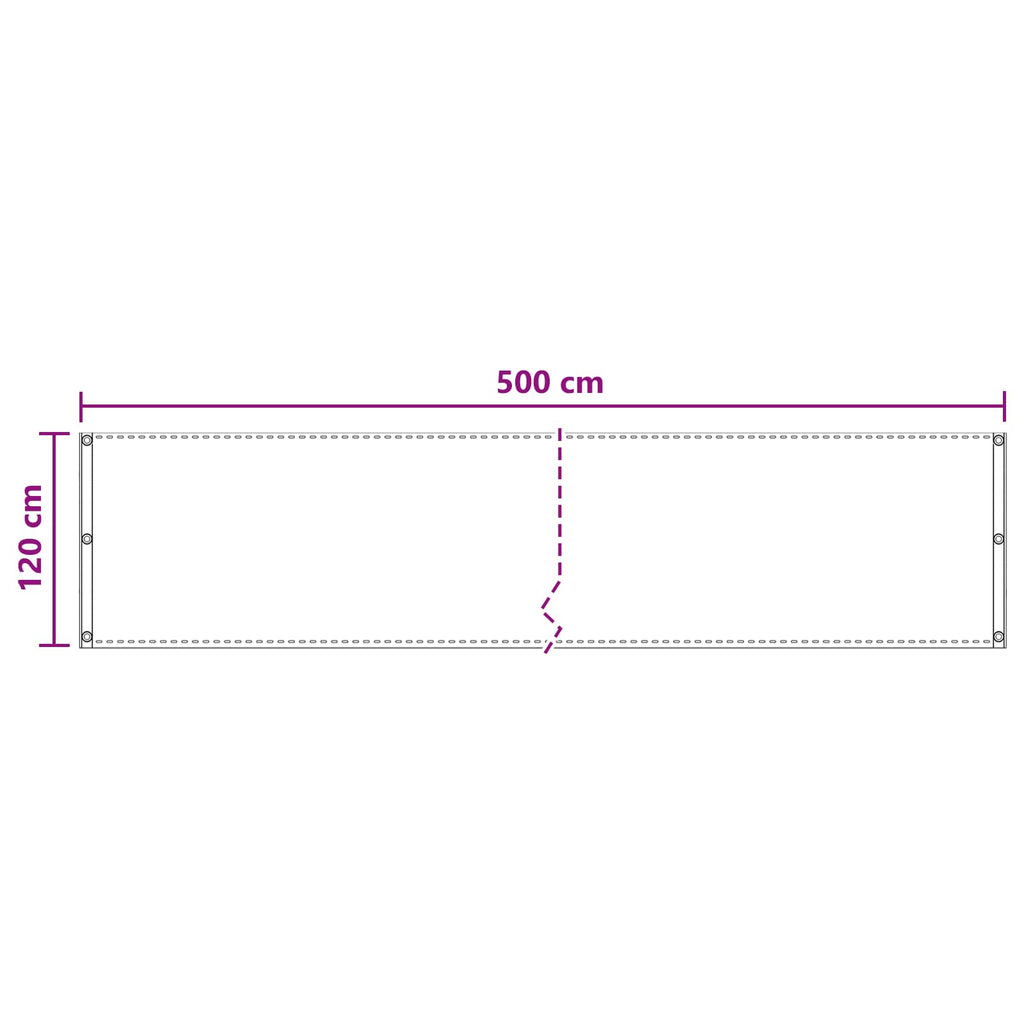 Balkonsichtschutz Sand 120 x 500 cm HDPE und Aluminium