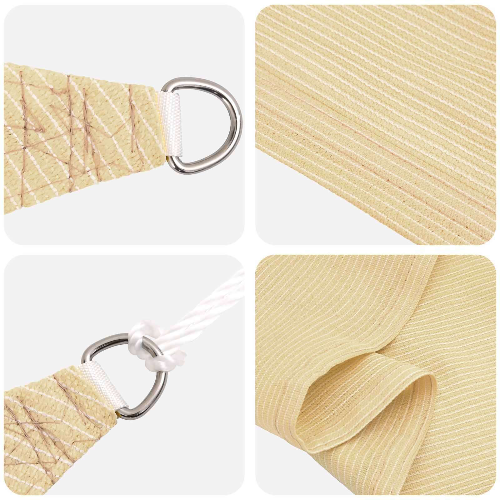 Sonnensegel Beige 2 x 2 x 2 m HDPE