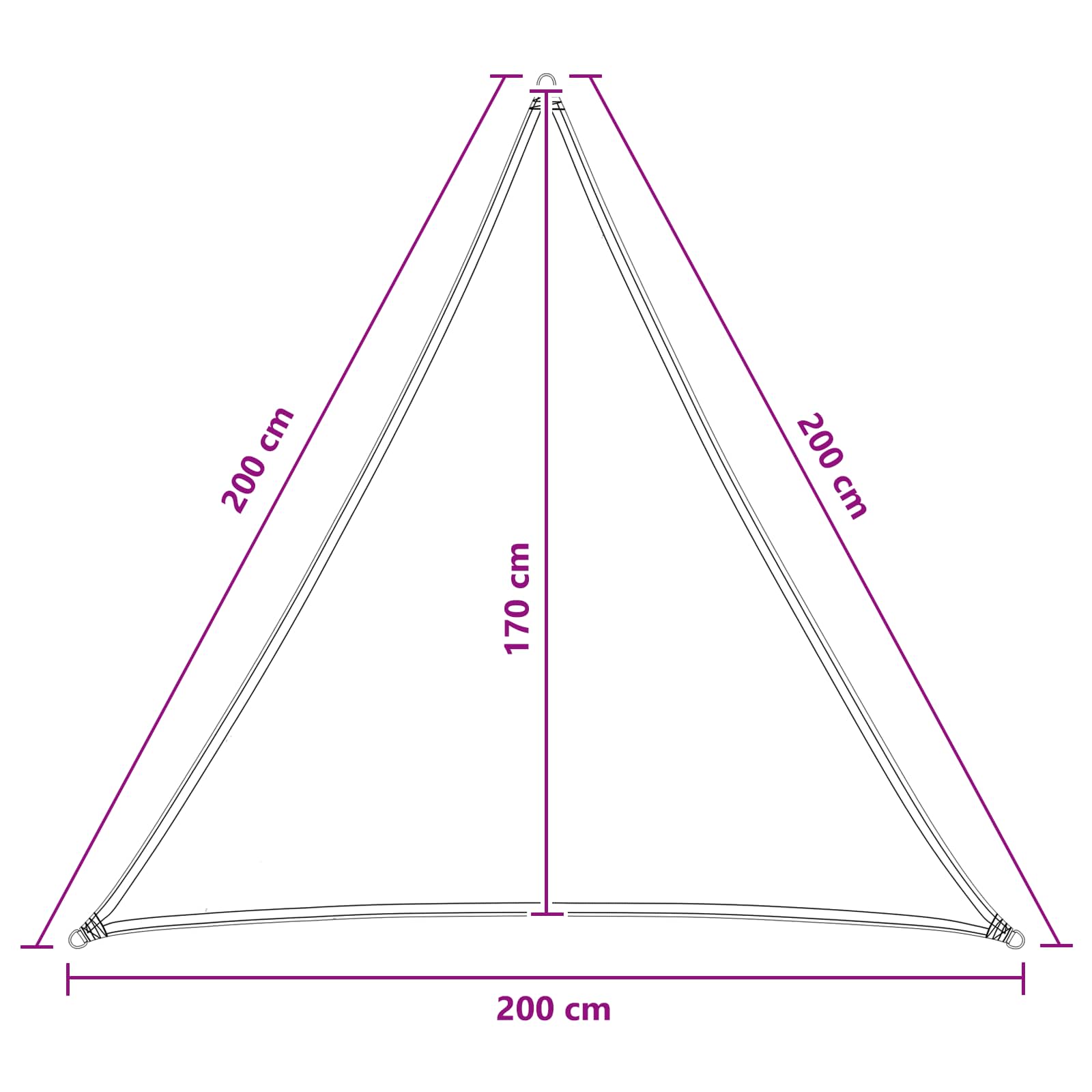Sonnensegel Beige 2 x 2 x 2 m HDPE