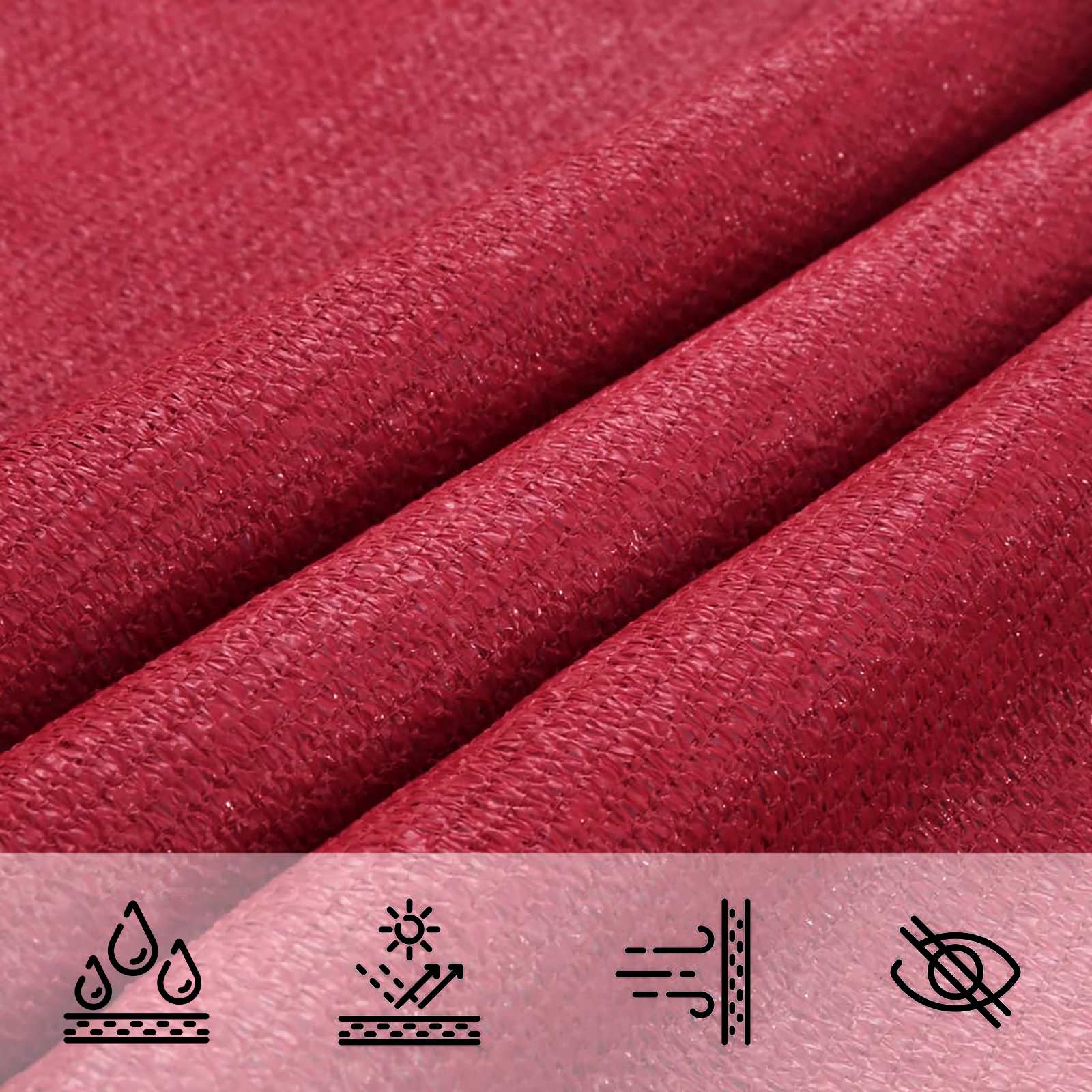 Sonnensegel Rot 7 x 5 x 5 m HDPE