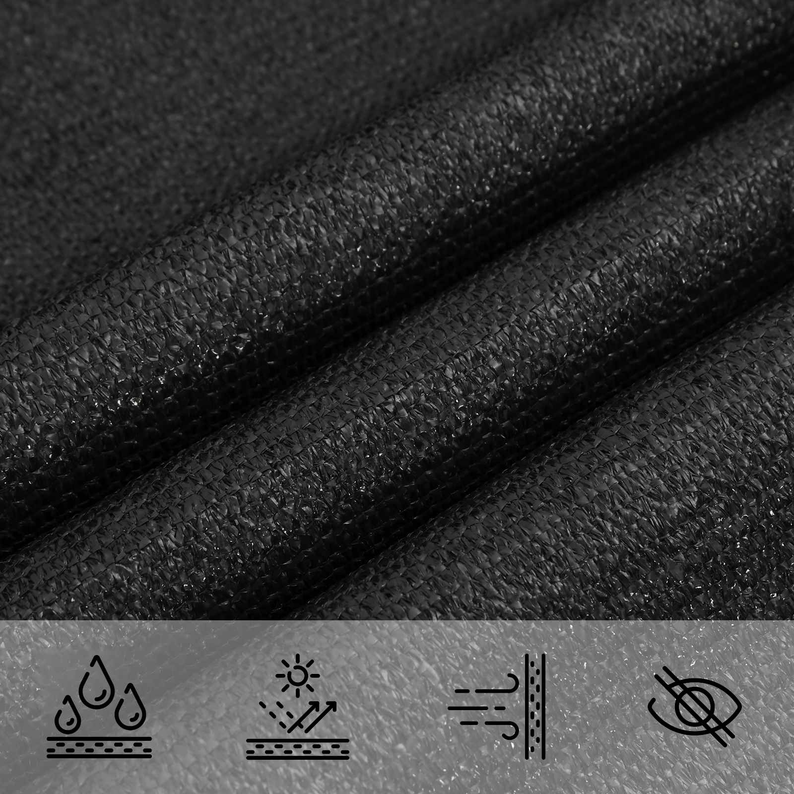 Sonnensegel Schwarz 2,5 x 6 m HDPE