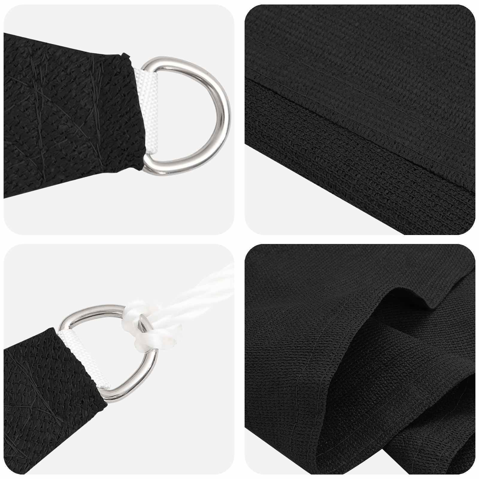 Sonnensegel Schwarz 7 x 5 x 5 m HDPE