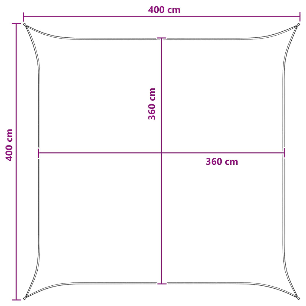 Sonnensegel Anthrazit und Weiß 4 x 4 m HDPE