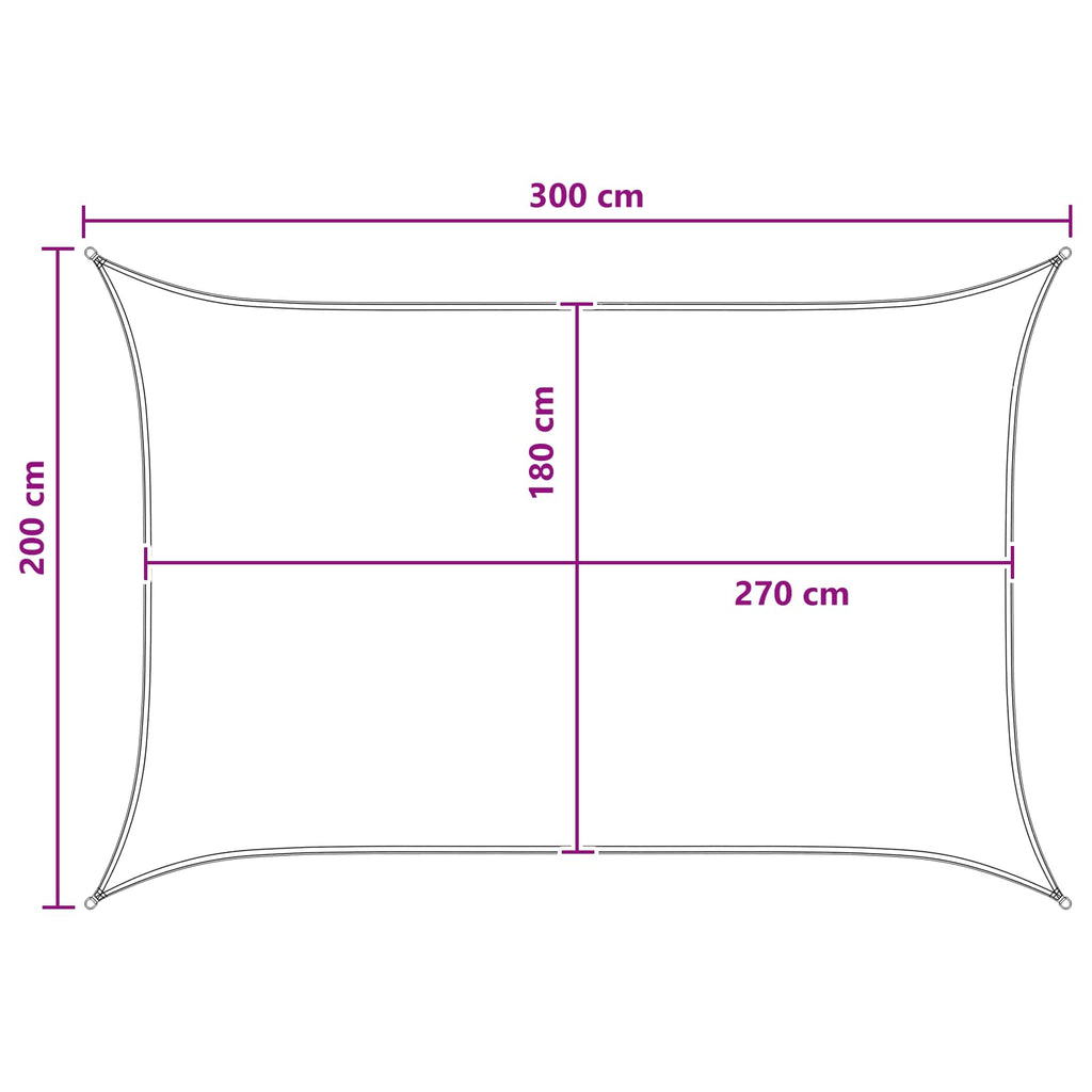 Sonnensegel Anthrazit und Weiß 2 x 3 m HDPE